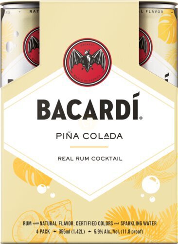 Bacardi Cocktails Pina Colada RTD Cocktail Cans